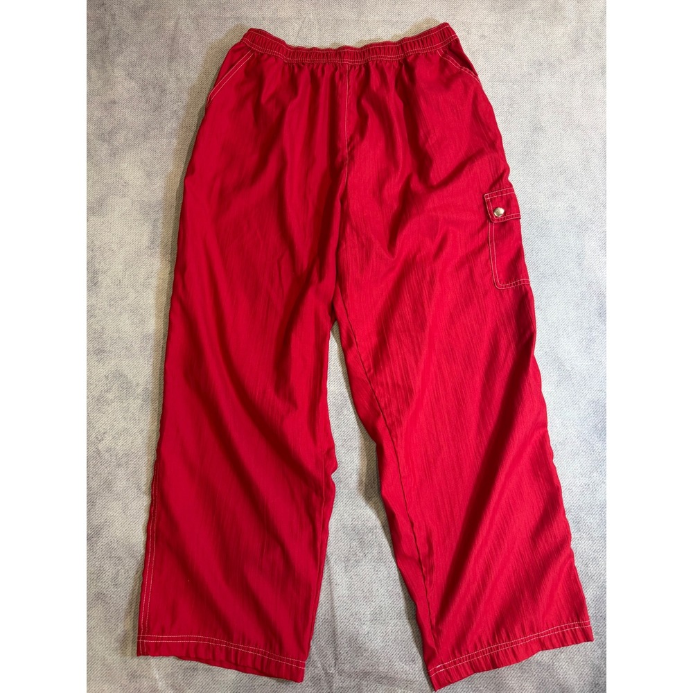 VGT Bonworth Red Cargo Pants Womens Large Petite Wide Leg